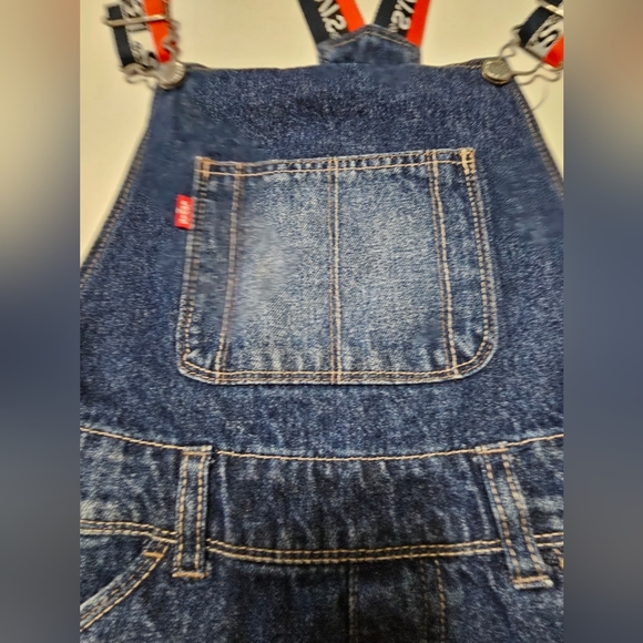 Levis Girl's Denim  Bib Overall Jean Shorts Size 10R #G-11 - Picture 7 of 9